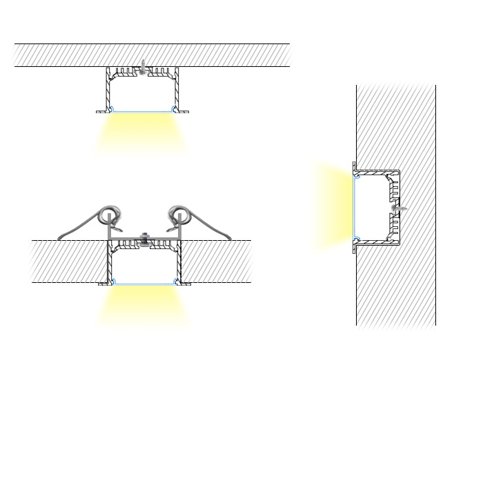 BAPL053 Aluminum Profile - Inner Width 34mm(1.33inch) - LED Strip Anodizing Extrusion Channel BAPL053 Aluminum Profile - Inner Width 34mm(1.33inch) - LED Strip Anodizing Extrusion Channel